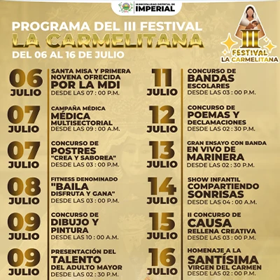 Festividad de la Santísima Virgen del Carmen en Imperial, Cañete